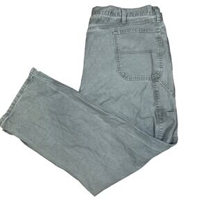 Vintage Wrangler Carpenter Pants Workwear Utility Pockets Gray Denim Jeans 44x32